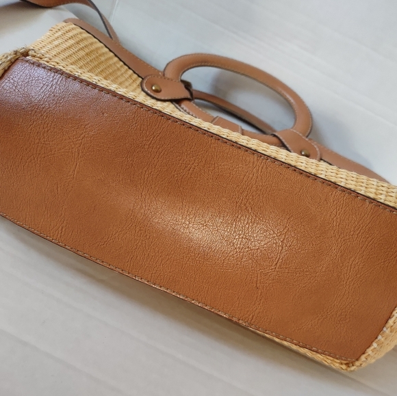 Vintage Fossil Straw Raffia Tote - Picture 6 of 10